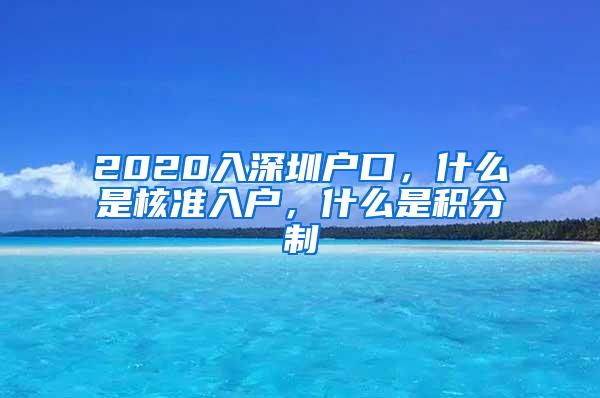 2020入深圳户口，什么是核准入户，什么是积分制