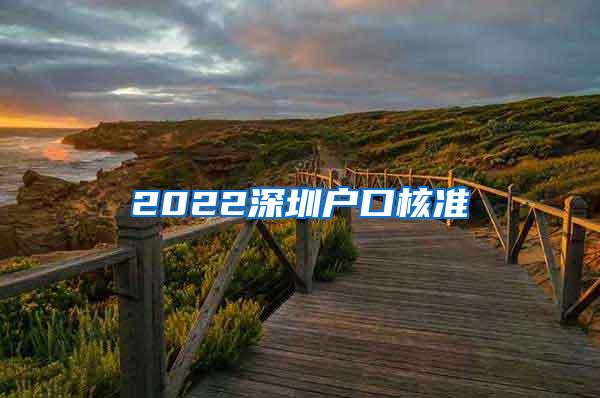 2022深圳户口核准