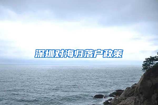 深圳对海归落户政策