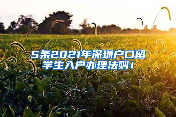 5条2021年深圳户口留学生入户办理法则！