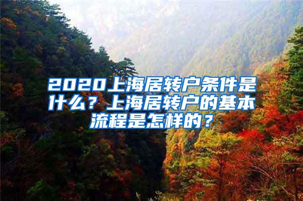 2020上海居转户条件是什么？上海居转户的基本流程是怎样的？