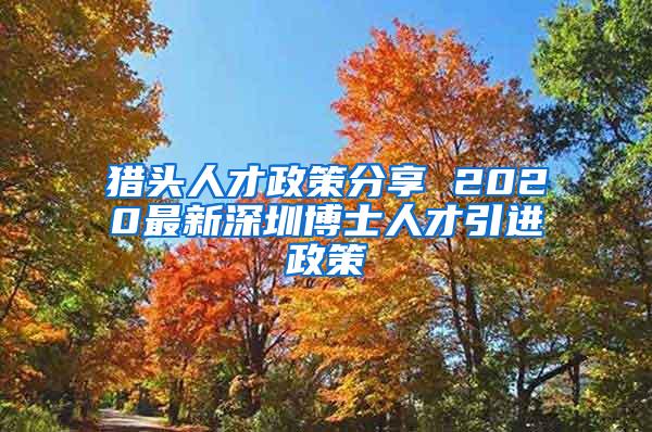 猎头人才政策分享 2020最新深圳博士人才引进政策