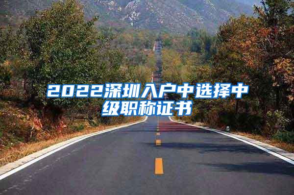 2022深圳入户中选择中级职称证书