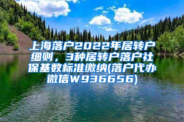 上海落户2022年居转户细则，3种居转户落户社保基数标准缴纳(落户代办微信W936656)