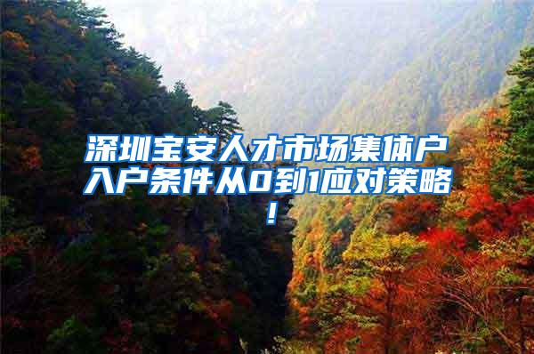 深圳宝安人才市场集体户入户条件从0到1应对策略！