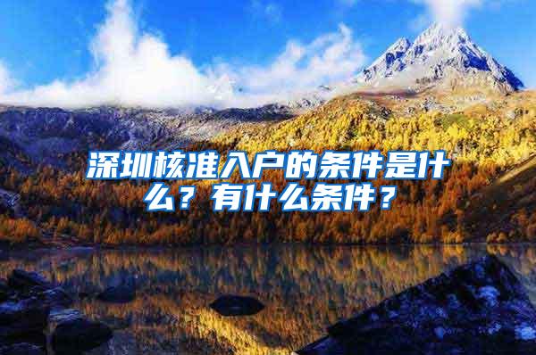 深圳核准入户的条件是什么？有什么条件？