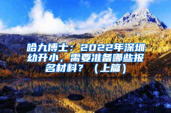 哈九博士：2022年深圳幼升小，需要准备哪些报名材料？（上篇）