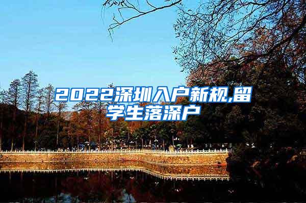 2022深圳入户新规,留学生落深户