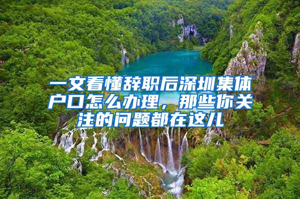 一文看懂辞职后深圳集体户口怎么办理，那些你关注的问题都在这儿