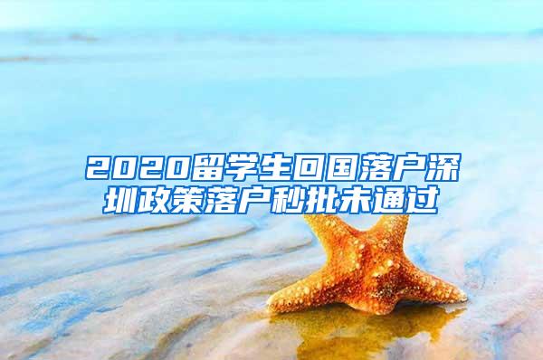 2020留学生回国落户深圳政策落户秒批未通过