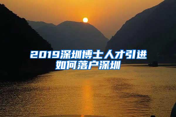 2019深圳博士人才引进如何落户深圳