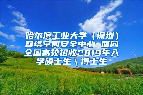 哈尔滨工业大学（深圳）网络空间安全中心 面向全国高校招收2019年入学硕士生＼博士生