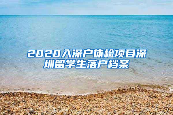 2020入深户体检项目深圳留学生落户档案