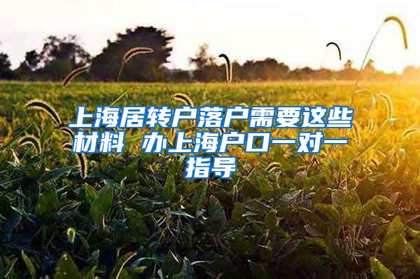 上海居转户落户需要这些材料 办上海户口一对一指导