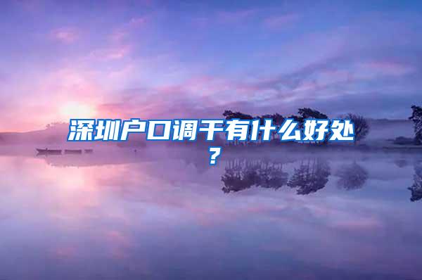 深圳户口调干有什么好处？