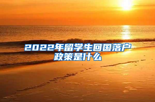 2022年留学生回国落户政策是什么