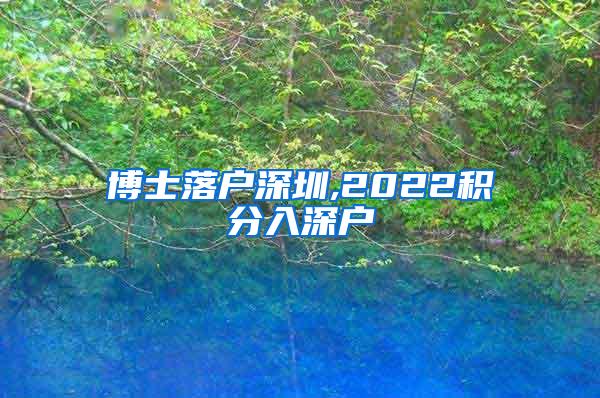 博士落户深圳,2022积分入深户