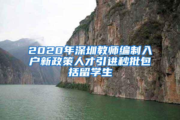 2020年深圳教师编制入户新政策人才引进秒批包括留学生