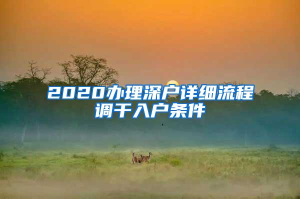 2020办理深户详细流程调干入户条件