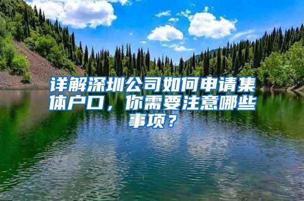 详解深圳公司如何申请集体户口，你需要注意哪些事项？