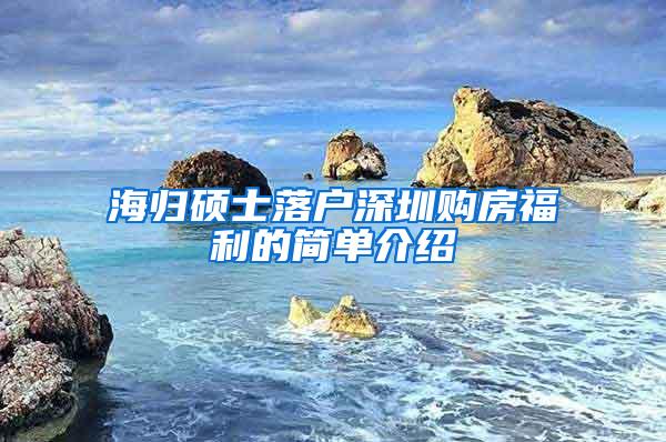 海归硕士落户深圳购房福利的简单介绍