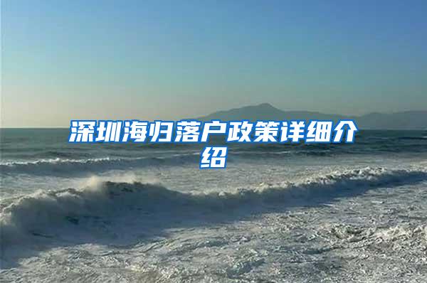 深圳海归落户政策详细介绍