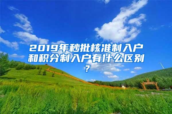 2019年秒批核准制入户和积分制入户有什么区别？