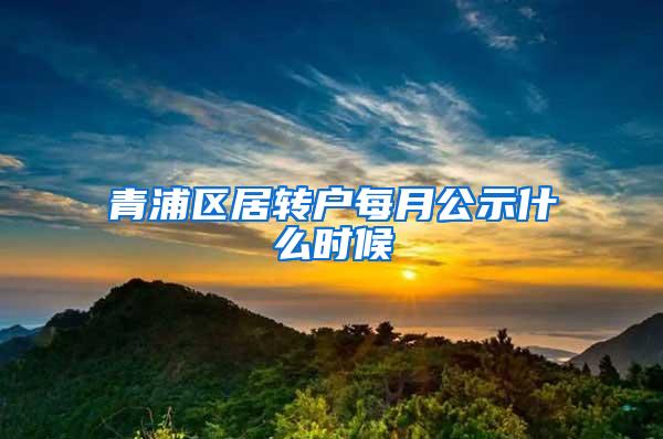 青浦区居转户每月公示什么时候