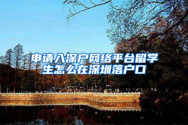 申请入深户网络平台留学生怎么在深圳落户口