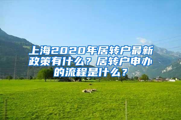 上海2020年居转户最新政策有什么？居转户申办的流程是什么？