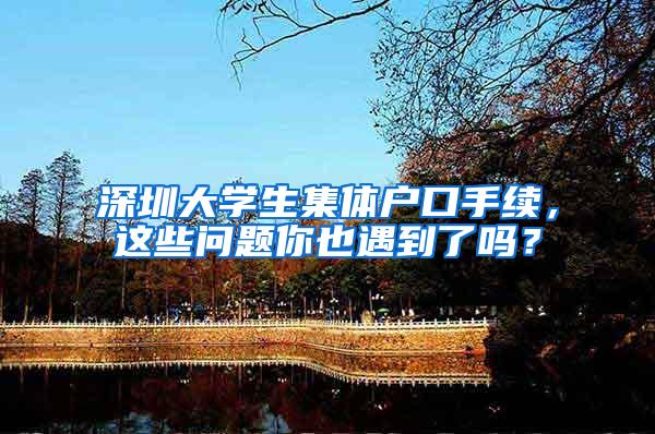 深圳大学生集体户口手续，这些问题你也遇到了吗？