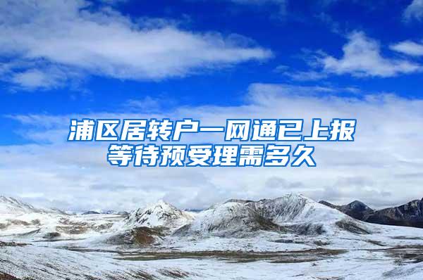 浦区居转户一网通已上报等待预受理需多久