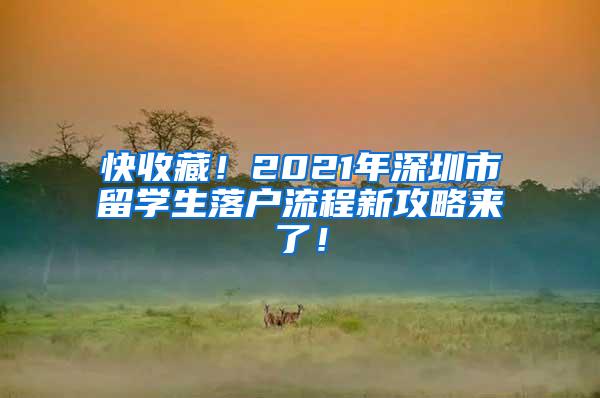 快收藏！2021年深圳市留学生落户流程新攻略来了！