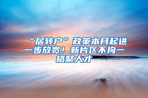 “居转户”政策本月起进一步放宽！新片区不拘一格聚人才