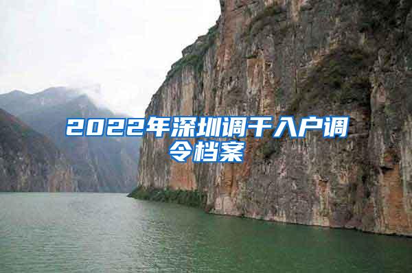 2022年深圳调干入户调令档案