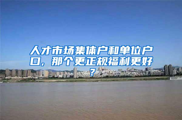 人才市场集体户和单位户口, 那个更正规福利更好？