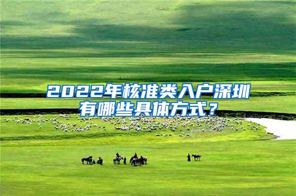 2022年核准类入户深圳有哪些具体方式？