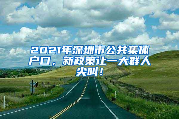 2021年深圳市公共集体户口，新政策让一大群人尖叫！