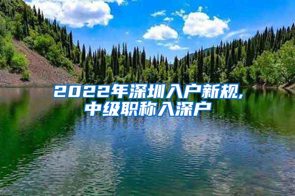 2022年深圳入户新规,中级职称入深户