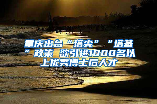 重庆出台“塔尖”“塔基”政策 欲引进1000名以上优秀博士后人才