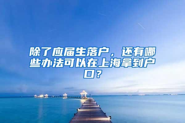 除了应届生落户，还有哪些办法可以在上海拿到户口？