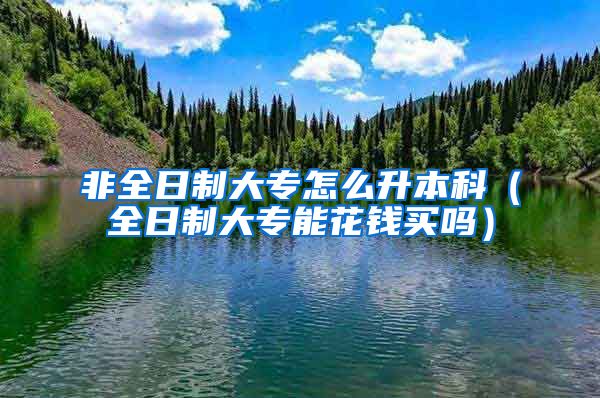 非全日制大专怎么升本科（全日制大专能花钱买吗）