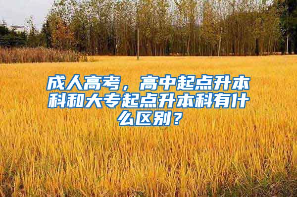 成人高考，高中起点升本科和大专起点升本科有什么区别？