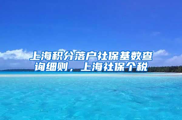 上海积分落户社保基数查询细则，上海社保个税