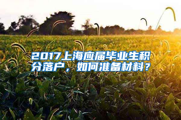 2017上海应届毕业生积分落户，如何准备材料？