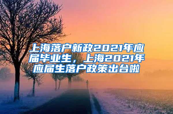 上海落户新政2021年应届毕业生，上海2021年应届生落户政策出台啦