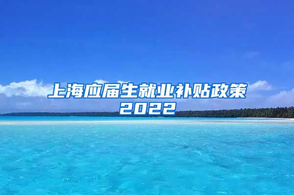 上海应届生就业补贴政策2022