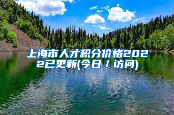 上海市人才积分价格2022已更新(今日／访问)