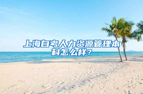 上海自考人力资源管理本科怎么样？