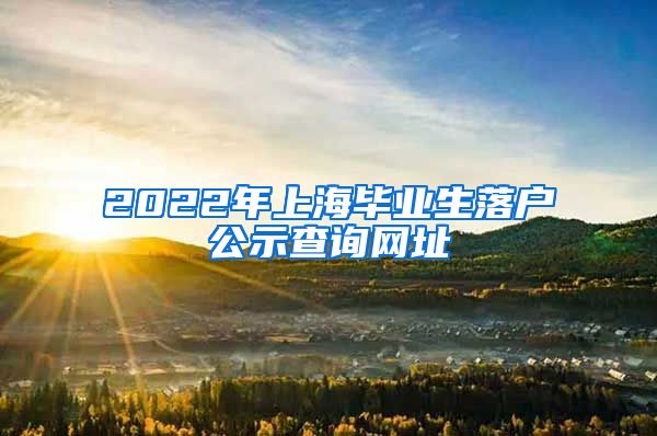 2022年上海毕业生落户公示查询网址